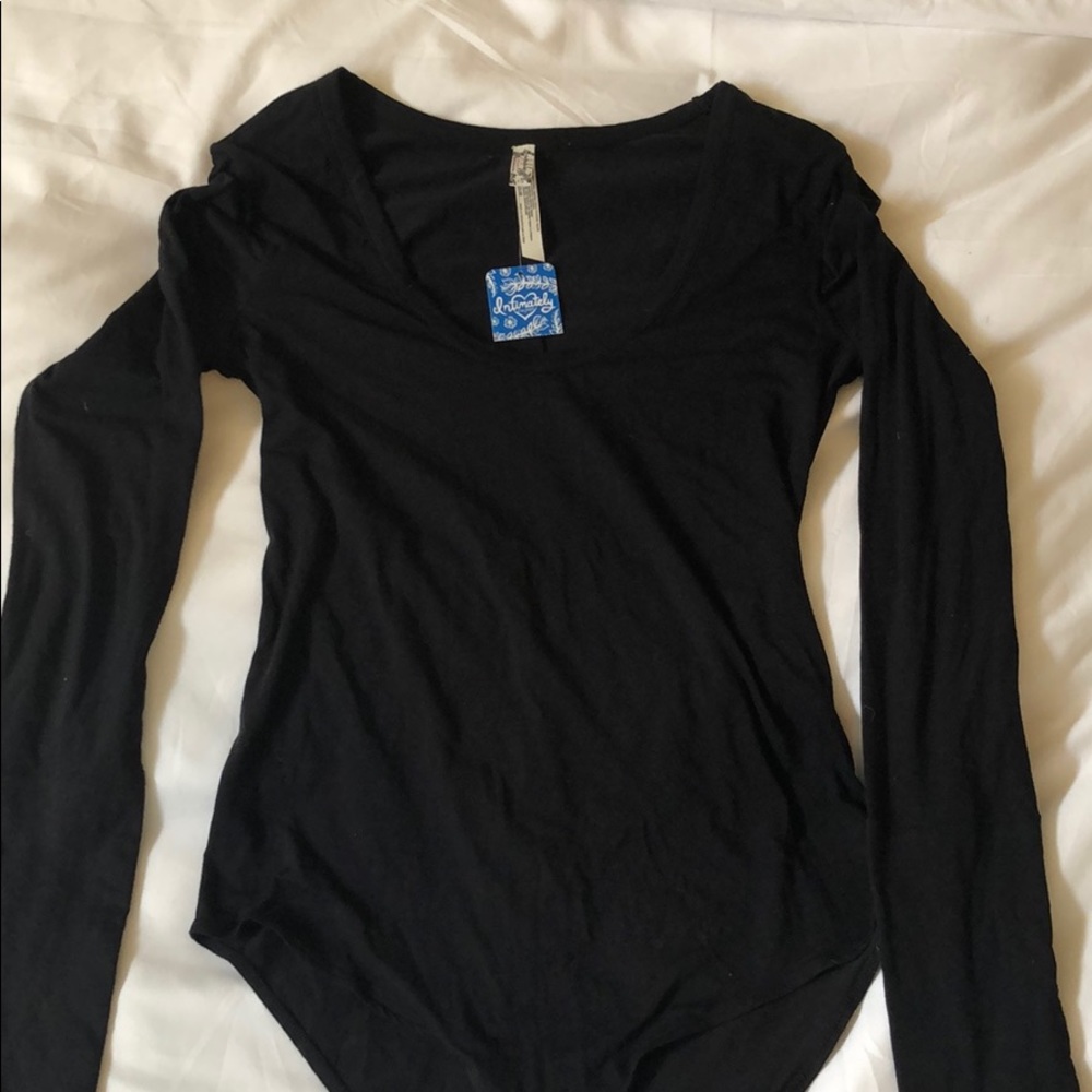 NWT Free People Intimately Black Bodysuit Size M